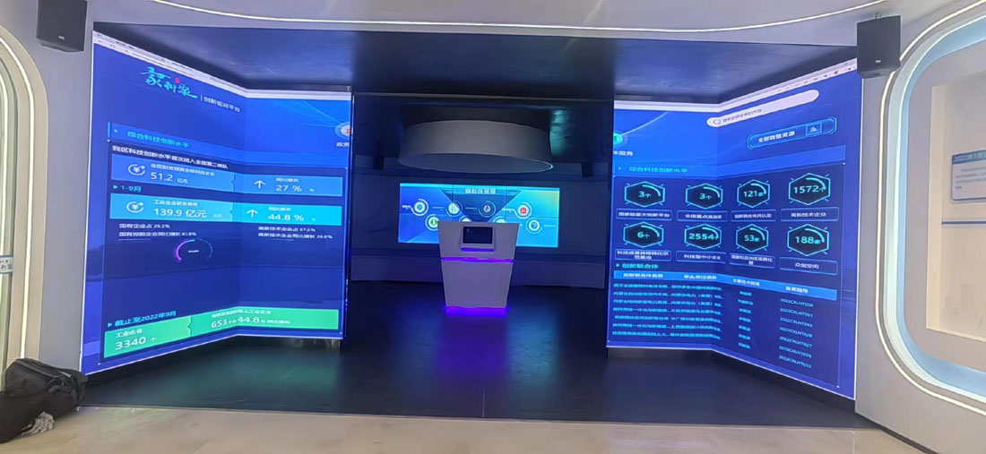 呼和浩特某科技展廳采用1.53開合屏+滑軌屏方案，共計25平方-1.jpg